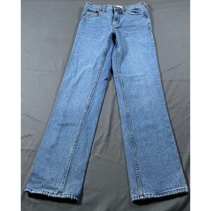 Abercrombie & Fitch The Straight Mid Rise Blue Denim Jeans Womens Size 25/0S
